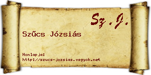 Szűcs Józsiás névjegykártya